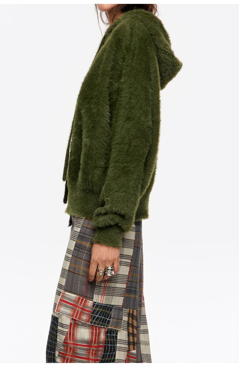 Bimba y Lola Fur Hoodie, Alternate, color, Green