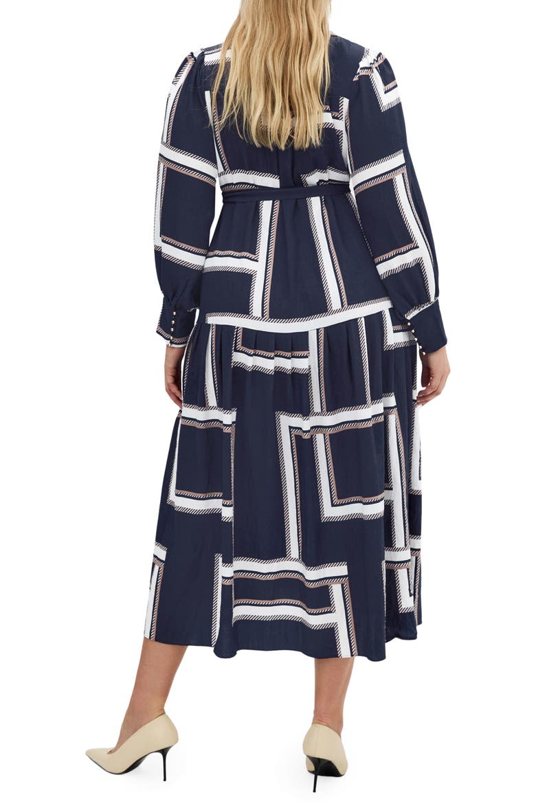 Kinsley Tie Waist Long Sleeve Shirtdress, Alternate, color, SLEEK STRIPES
