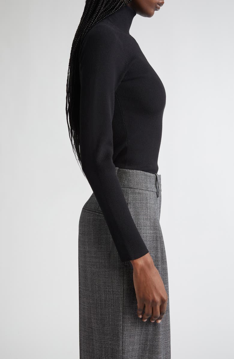 Michael Kors Collection Rib Turtleneck Bodysuit, Alternate, color, 