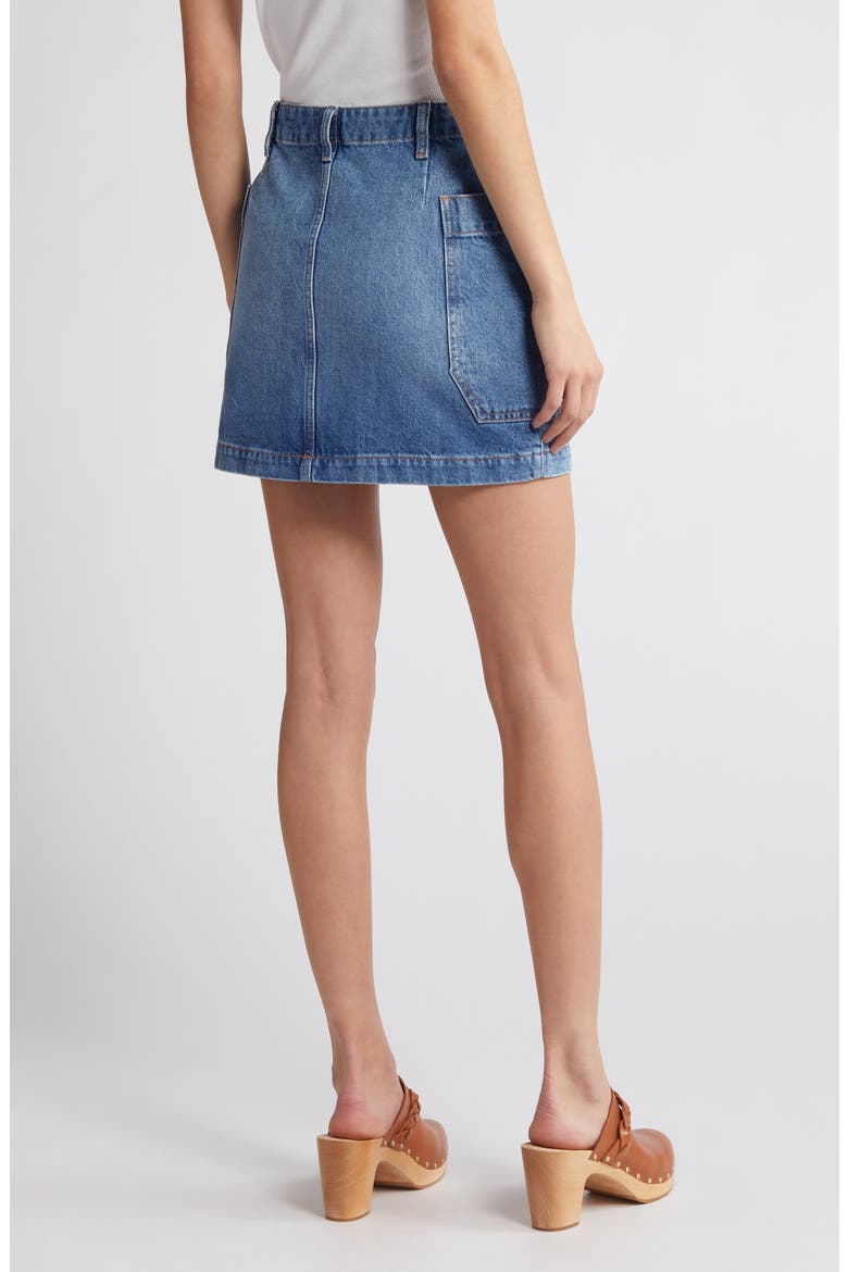 Cargo Denim Miniskirt, Alternate, color, MOREY