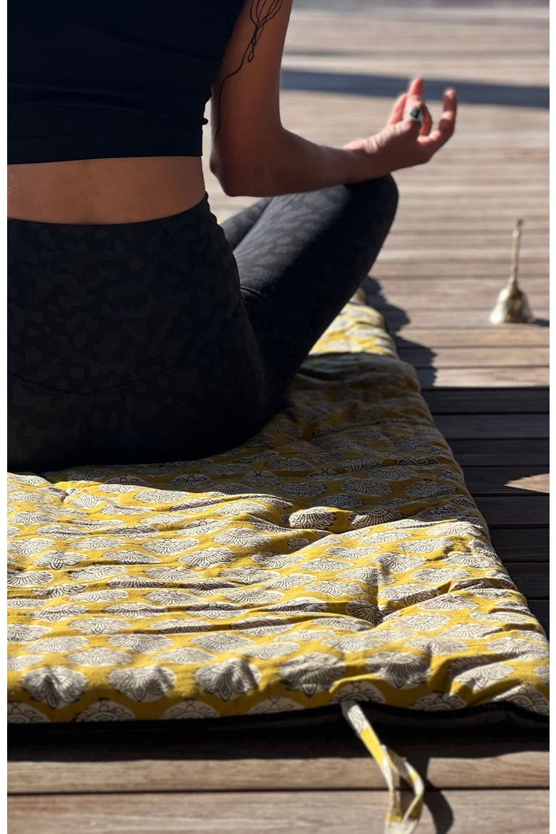Block Print Yoga Mat and towel, Alternate, color, Block Print
