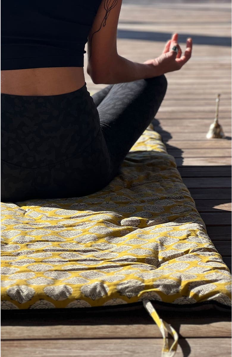 Verve Culture Block Print Yoga Mat and towel, Alternate, color, Block Print