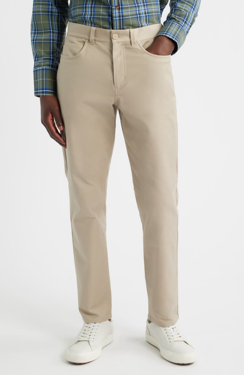 Mizzen+Main Mayfield Slim Fit Five-Pocket Twill Pants, Main, color, Light Khaki