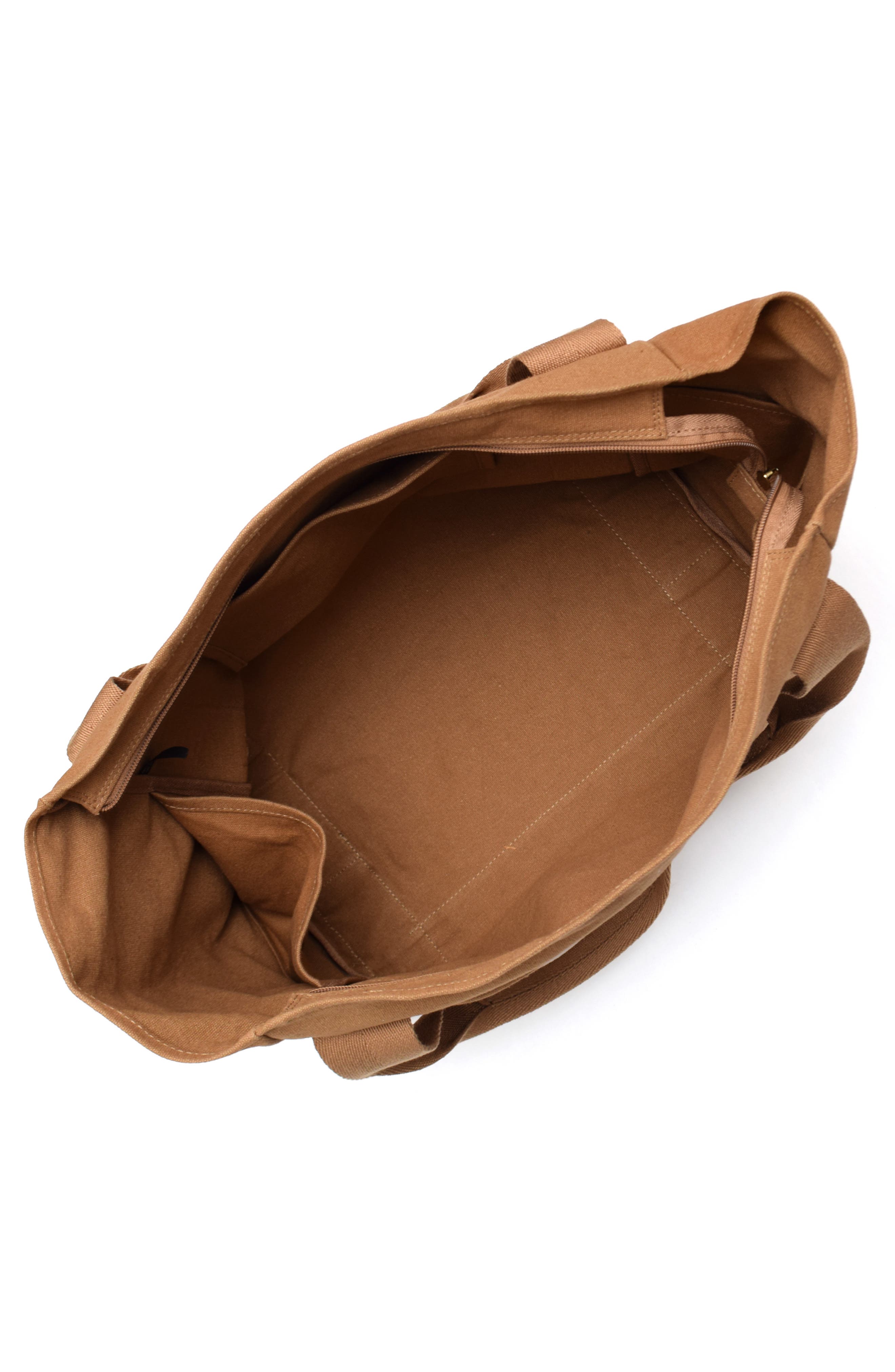 New Amsterdam Leatherworks Liliana Large Canvas Tote Bag, Alternate, color, Khaki