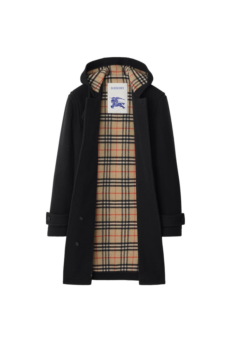 Wool Duffle Coat, Alternate, color, Black