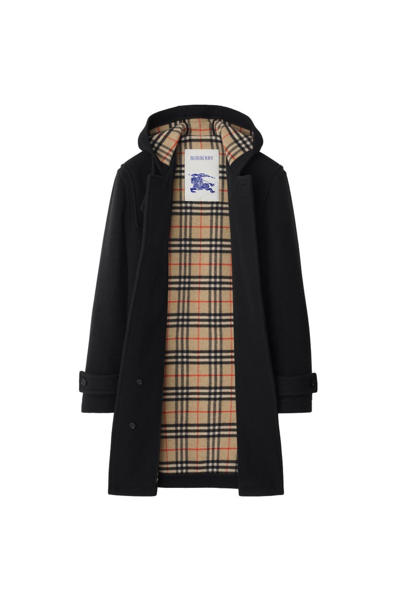 Burberry Wool Duffle Coat, Alternate, color, Black