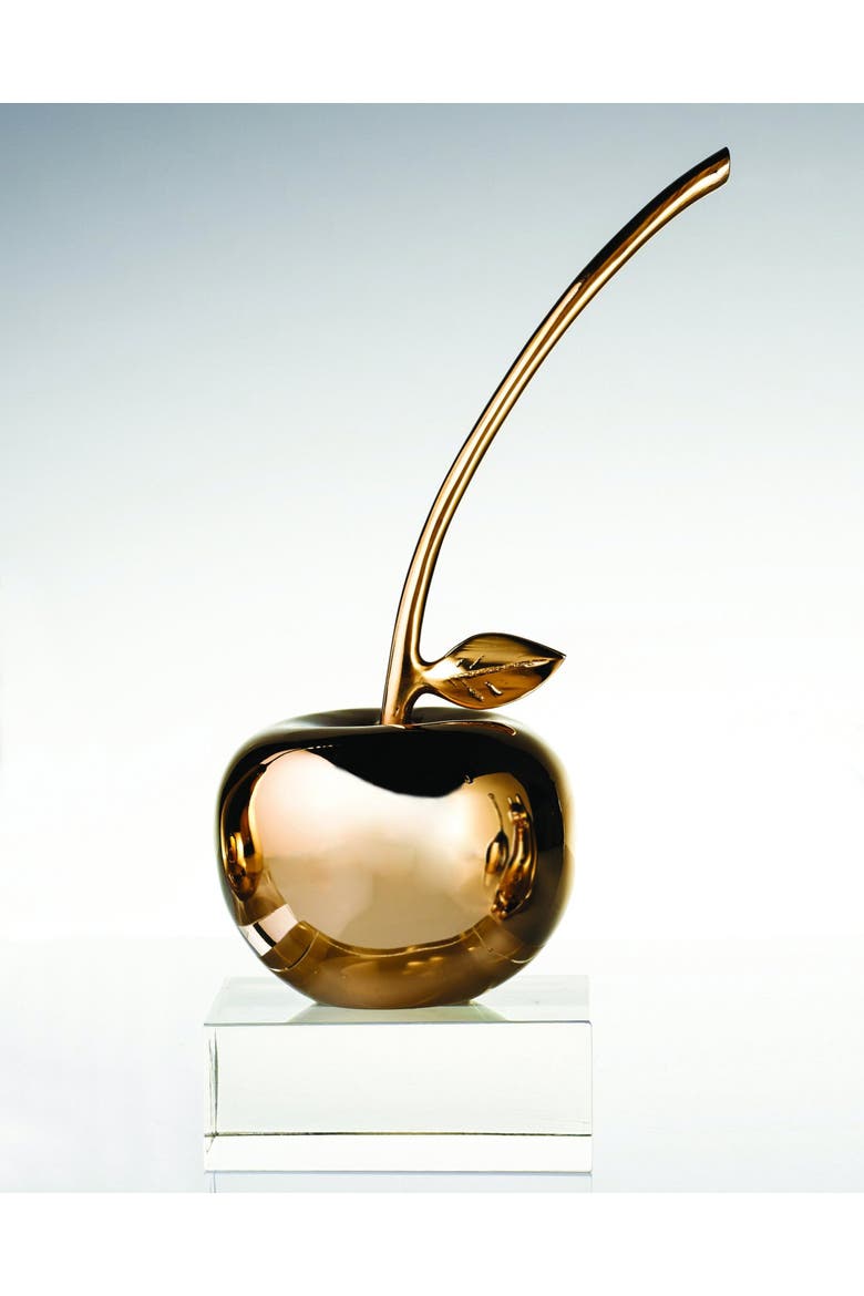 Apple Sculpture Gold, Alternate, color, Gold