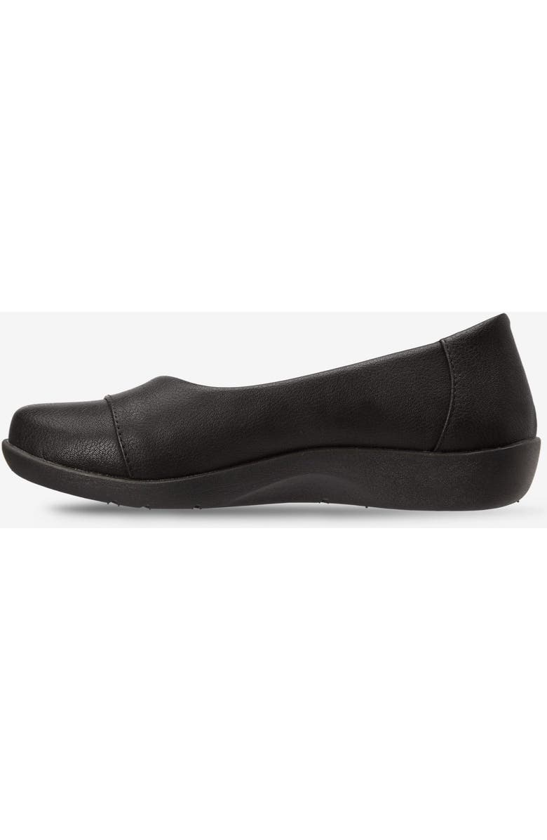 Comfortview The Gab Faux Leather Slip On Flat, Alternate, color, Black