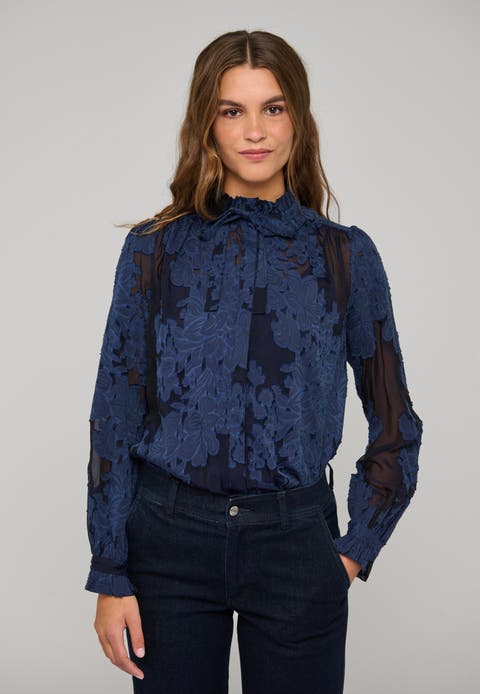 Rositadea Floral Appliqué Blouse