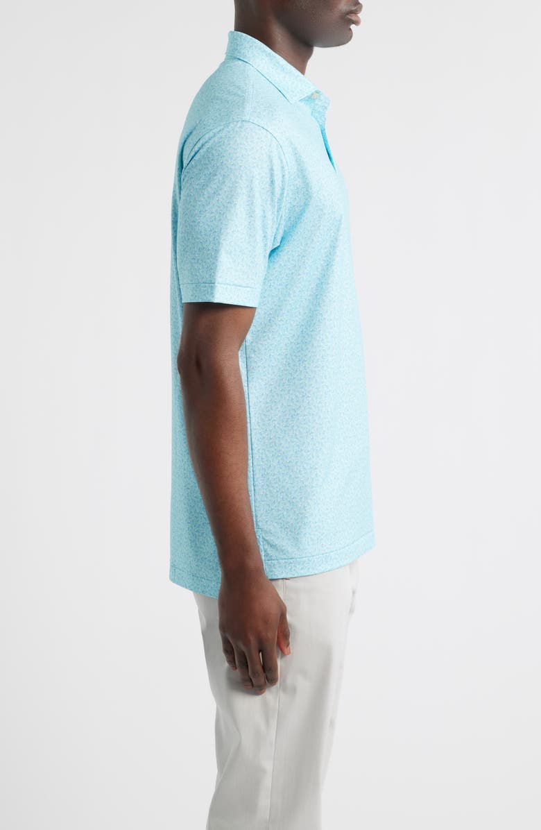 Peter Millar Jellyfish Print Performance Jersey Polo, Alternate, color, Clearwater