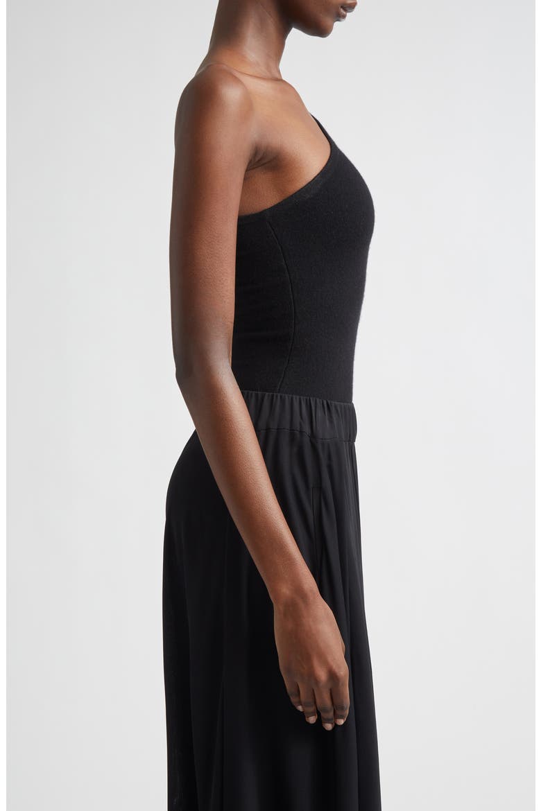 One-Shoulder Cashmere Blend Bodysuit, Alternate, color, BLACK 001