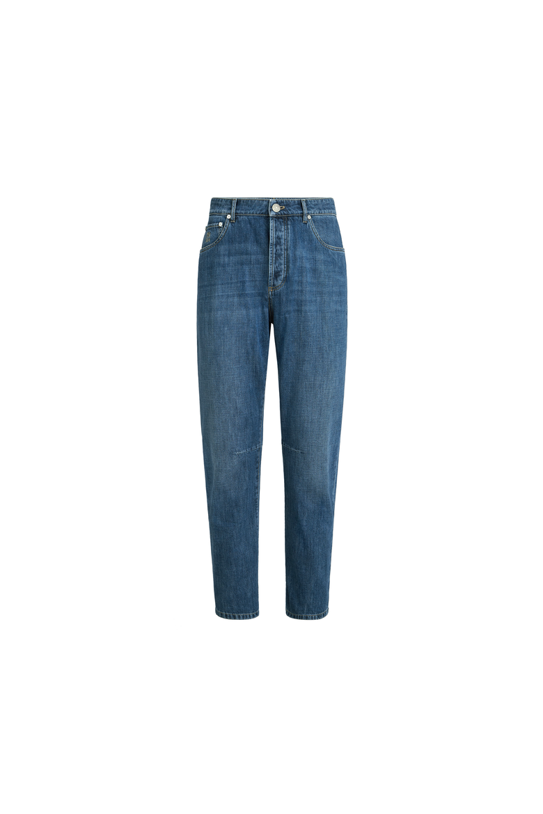Lightweight denim five-pocket trousers, Alternate, color, Medium Denim