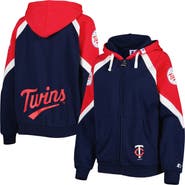 STARTER Women's Starter Navy/Red Minnesota Twins Hail Mary Full-Zip Hoodie