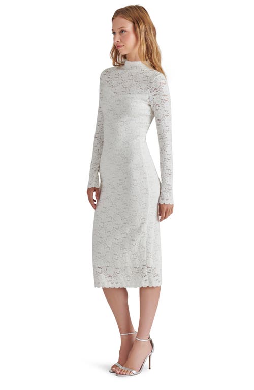 Steve Madden Vivienne Long Sleeve Floral Lace Dress In Ivory