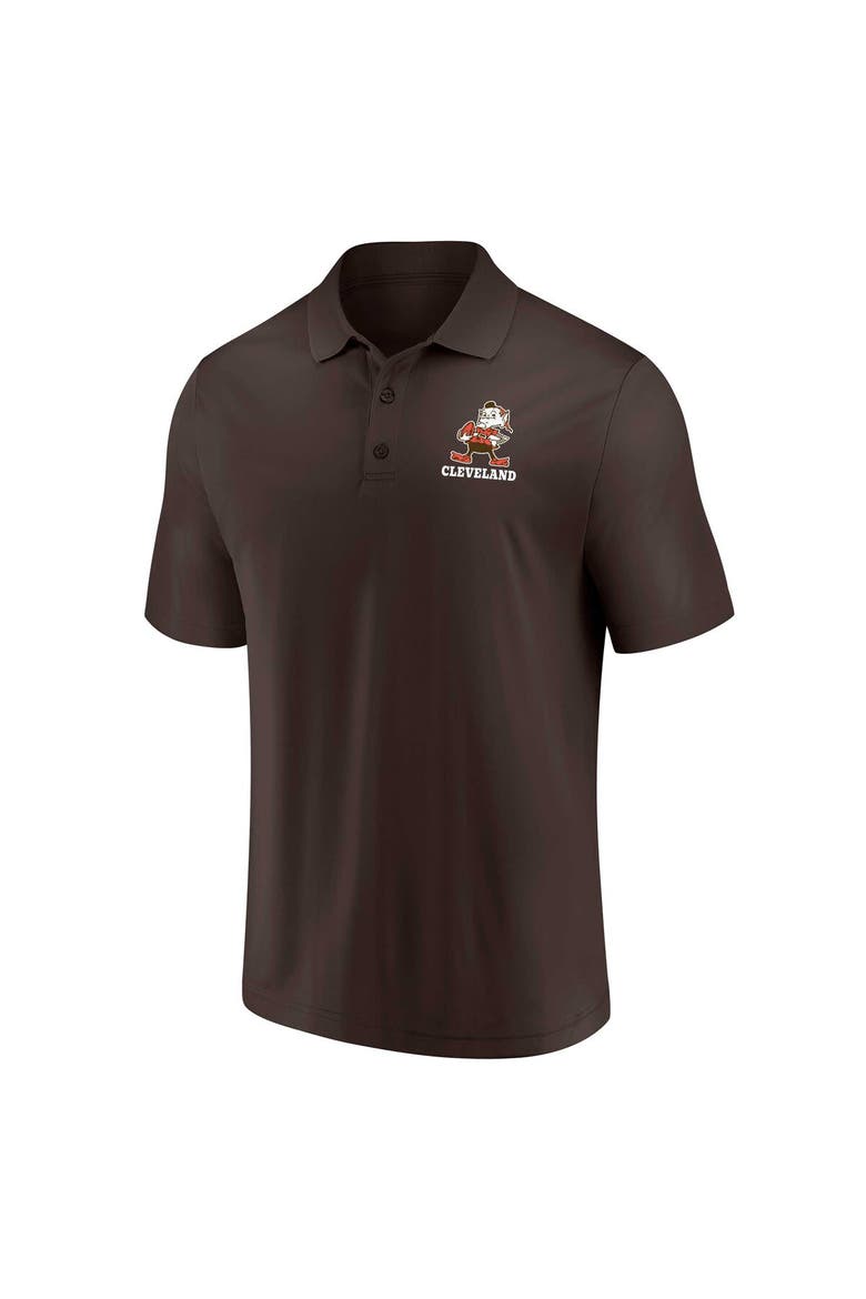Men's Fanatics Branded White/Brown Cleveland Browns Throwback Two-Pack Polo Set, Alternate, color, White