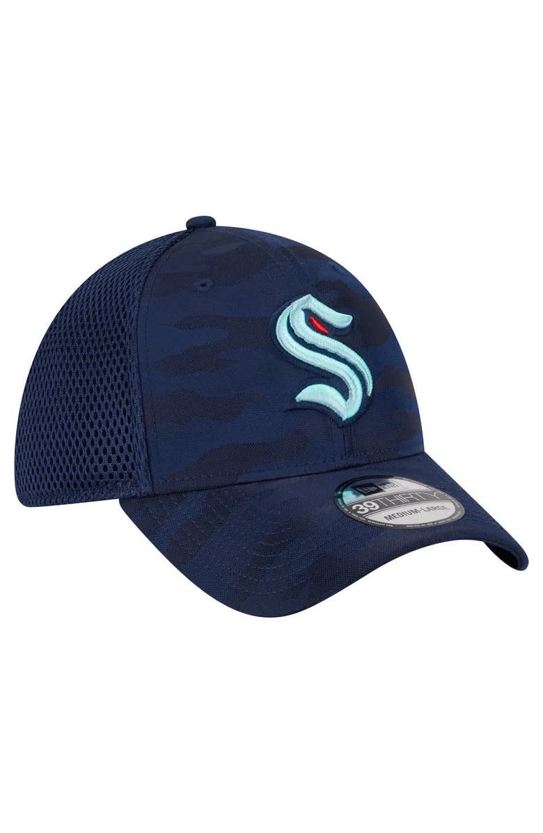 New Era Men's New Era  Deep Sea Blue Seattle Kraken Active Subtle Camo 39THIRTY Flex Hat, Alternate, color, 