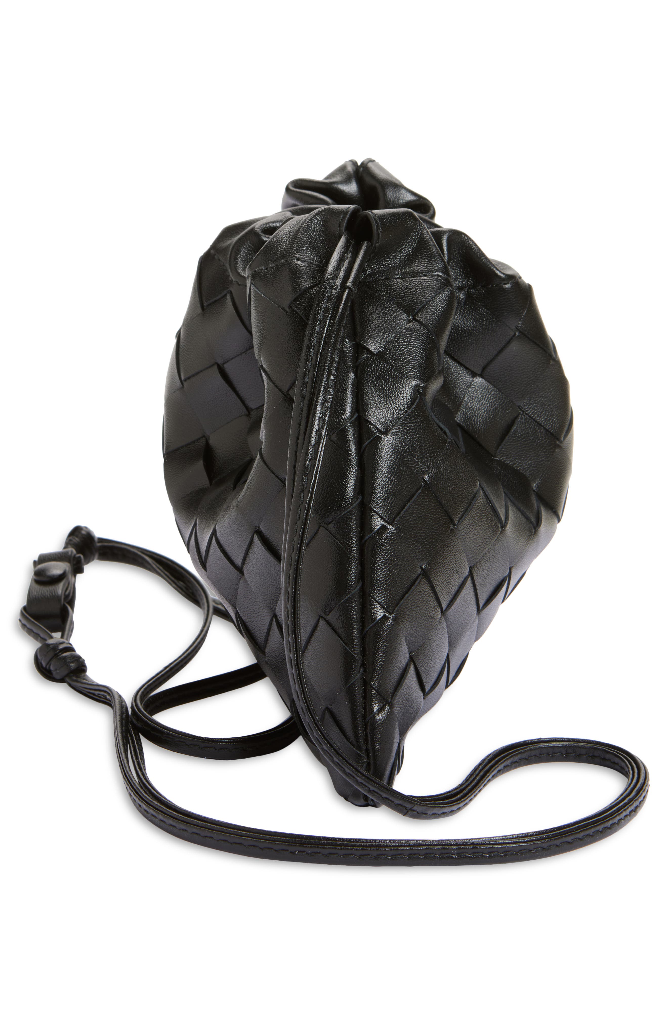 Bottega Veneta Small Dustbag Intrecciato Leather Shoulder Bag, Alternate, color, 8425 Black-Gold