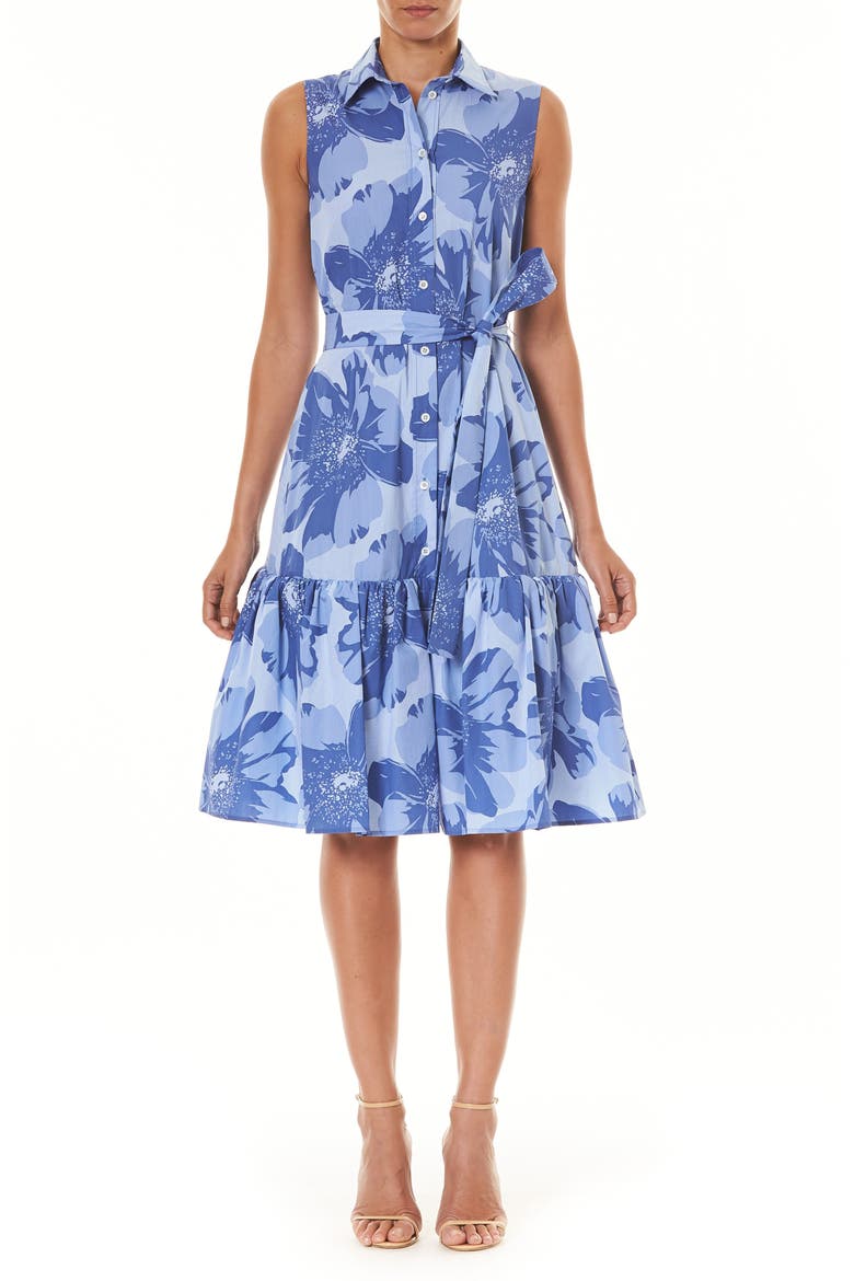 Floral Belted Shirtdress, Main, color, MARINA MULTI