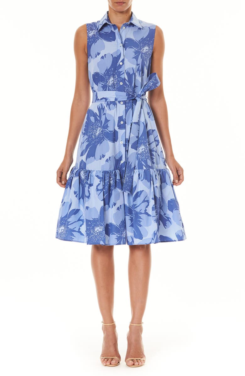 Carolina Herrera Floral Belted Shirtdress, Main, color, 