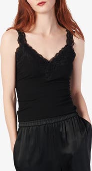 CAMI NYC Lani Lace Trim Rib Tank Top