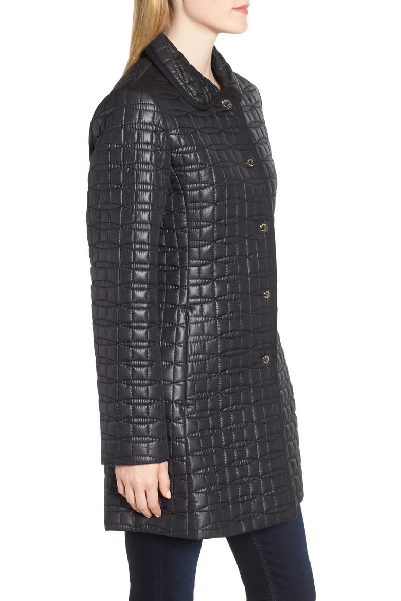 bow quilted coat, Alternate, color, RICH NAVY