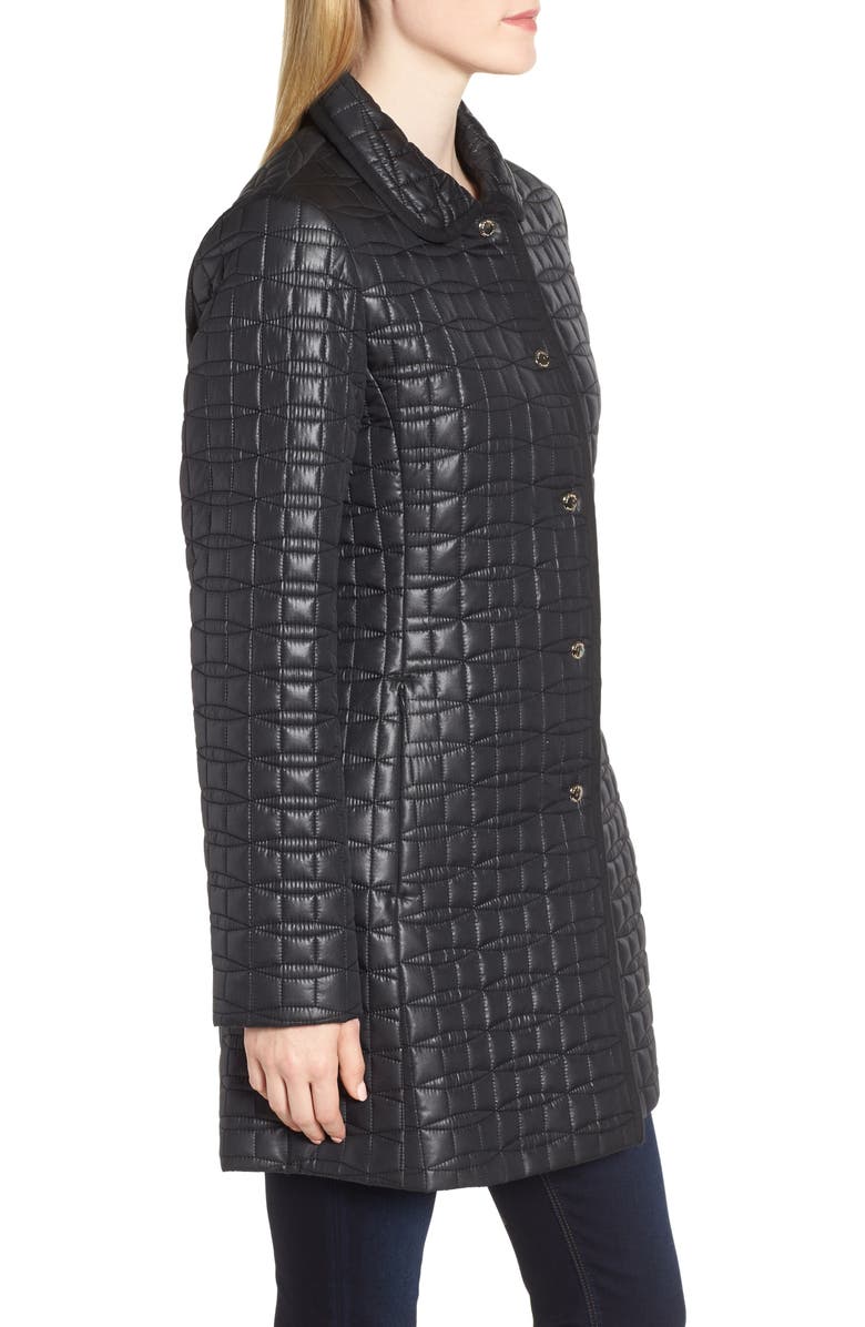 Kate Spade New York bow quilted coat, Alternate, color, 