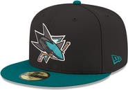 New Era Men's New Era Black San Jose Sharks Core Logo Two-Tone 59FIFTY Fitted Hat