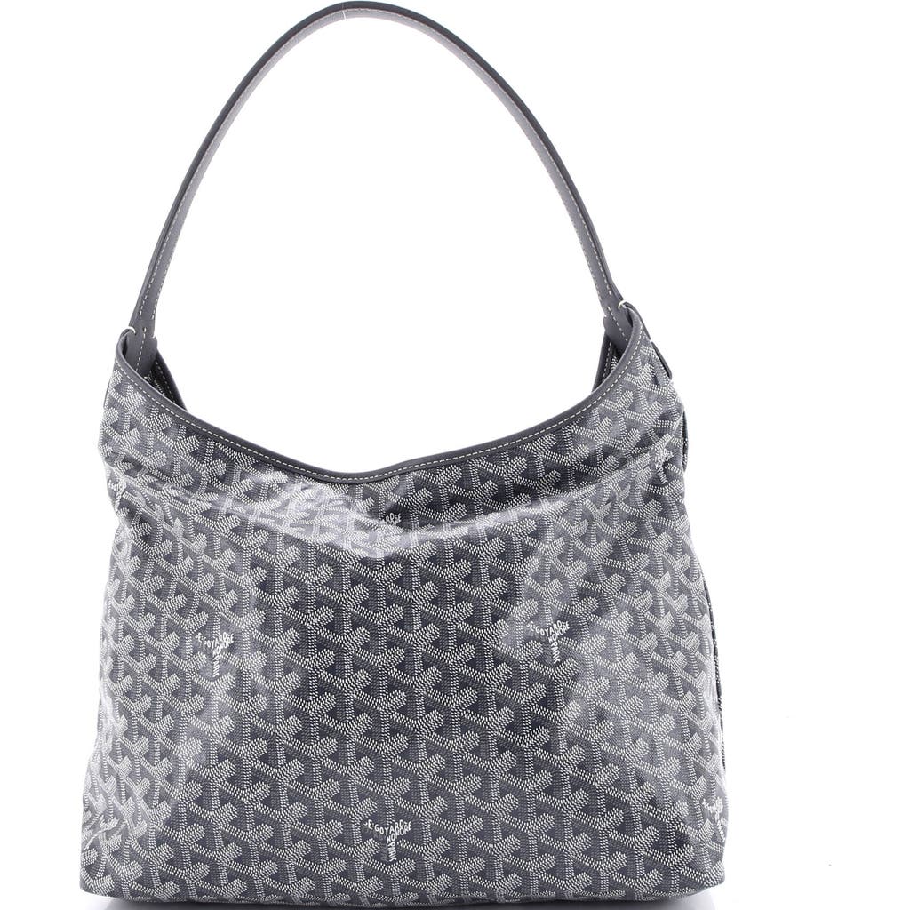 Pre-owned Goyard Goyard Boheme Hobo Printed Coated Canvas In Gray