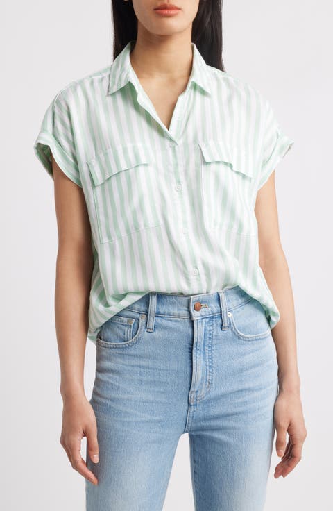 Kaiana Stripe Short Sleeve Button-Up Shirt