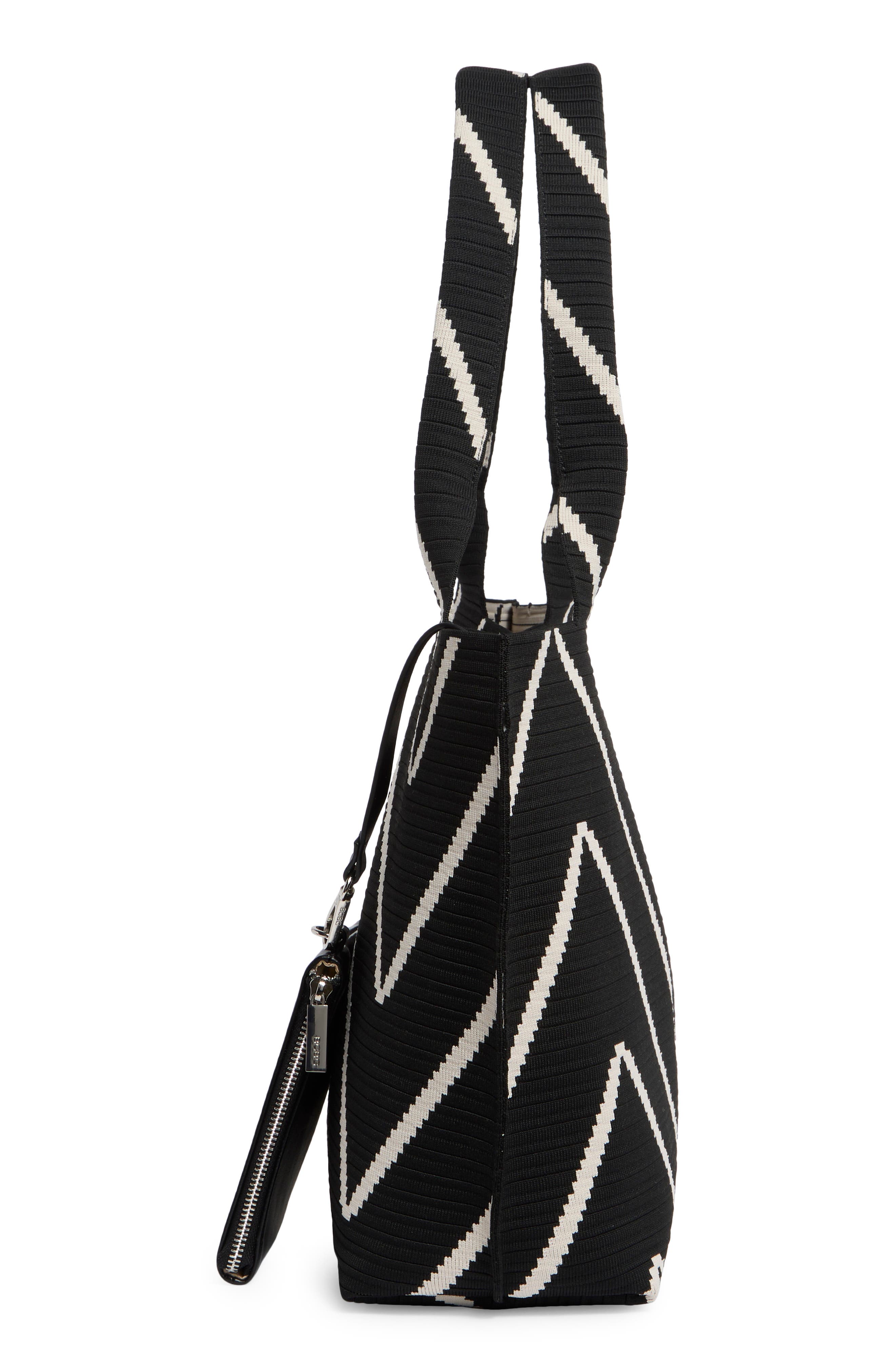 BCBG Chevron Stripe Woven Tote Bag, Alternate, color, 