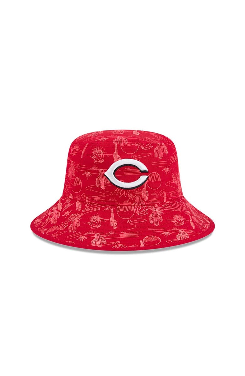 New Era Youth New Era  Red Cincinnati Reds 2025 Spring Training All Over Print Bucket Hat, Alternate, color, 