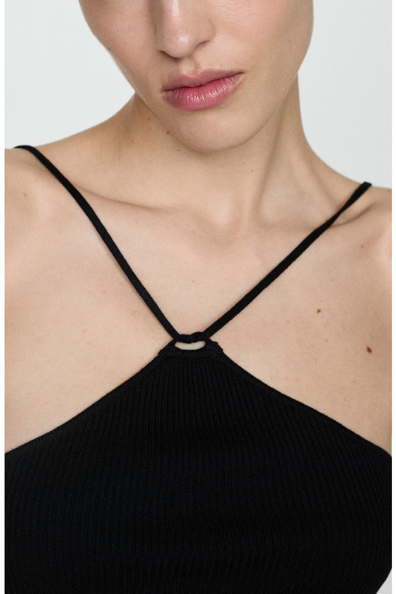 Twist Neck Knit Top, Alternate, color, BLACK