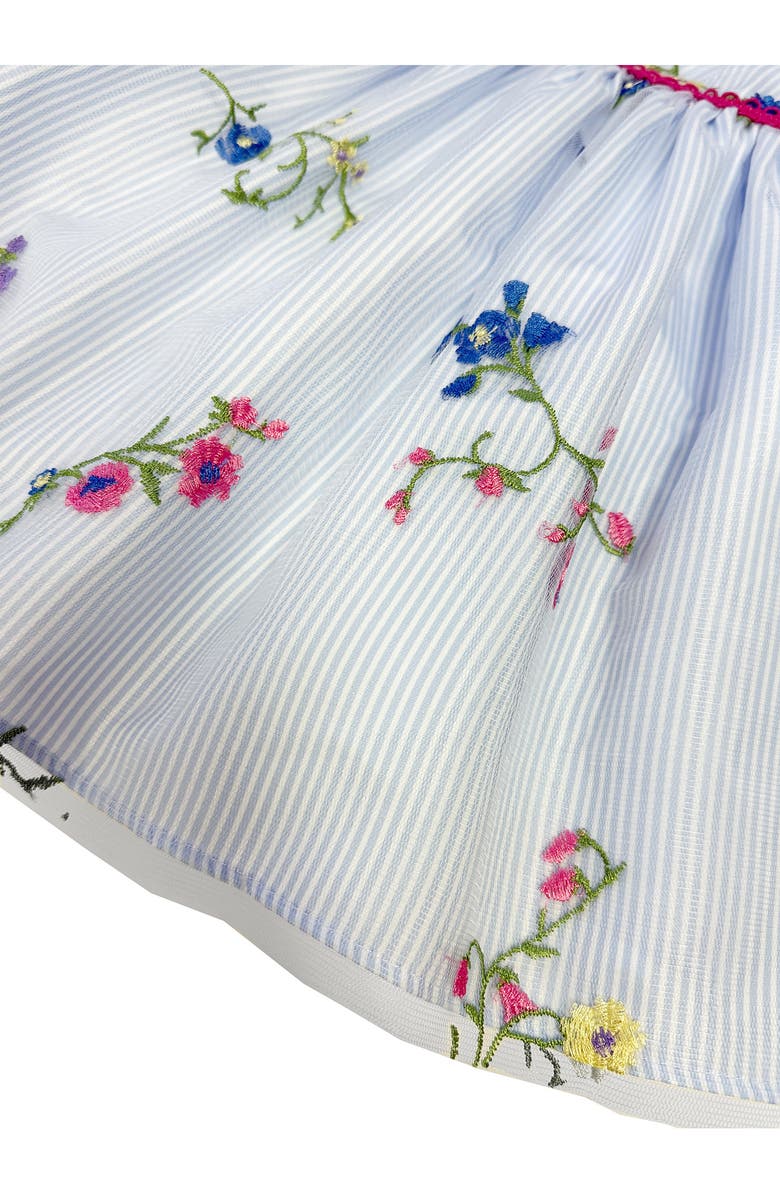 Pippa & Julie Kids' Floral Embroidered Stripe Party Dress, Alternate, color, 