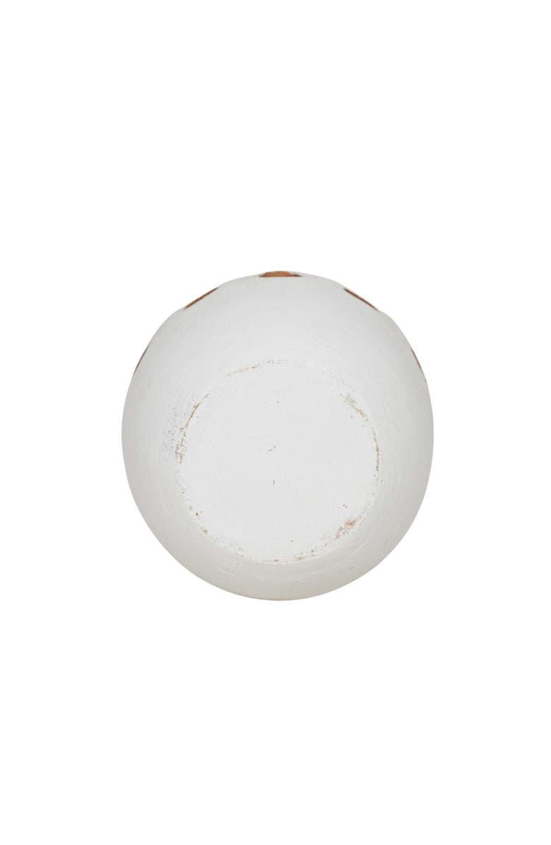 Foreside Home and Garden Round Cutout Planter White Terracotta, Alternate, color, White
