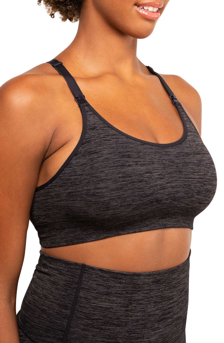 Modern Eternity Seamless Maternity/Nursing Racerback Yoga Bra, Alternate, color, 