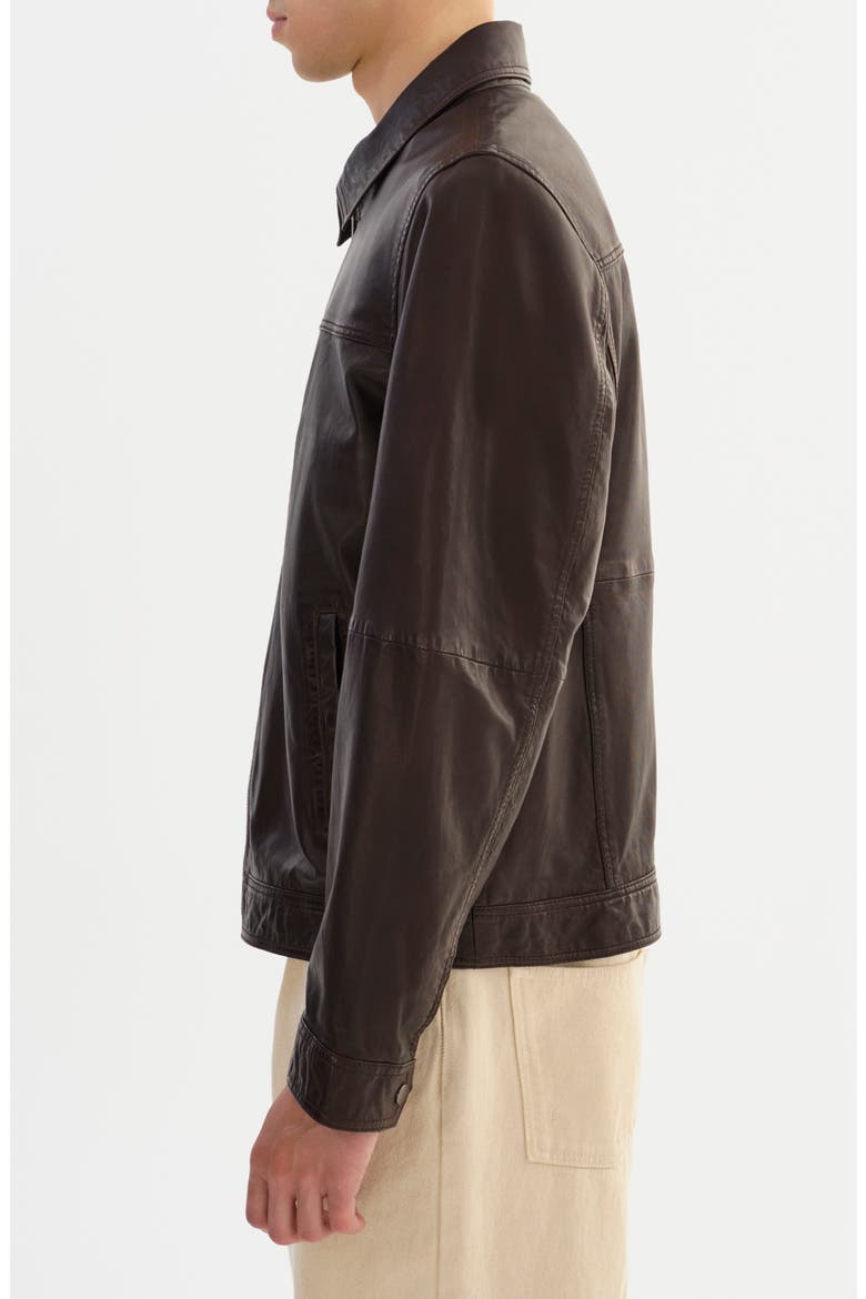 Leather Jacket, Alternate, color, BROWN