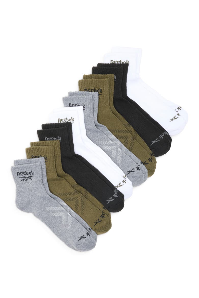 8-Pack Terry Quarter Socks, Main, color, MULTI