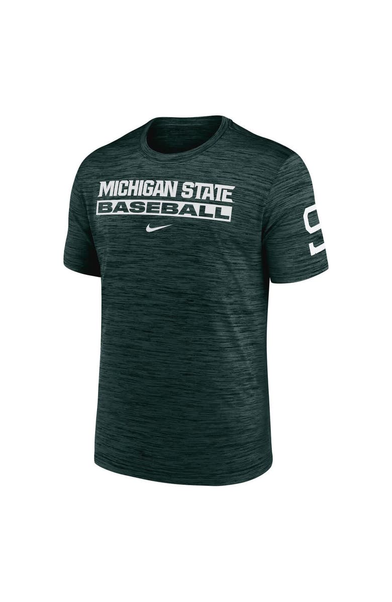 Nike Men's Nike Green Michigan State Spartans Velocity Baseball Wordmark Stack Performance T-Shirt, Alternate, color, Green