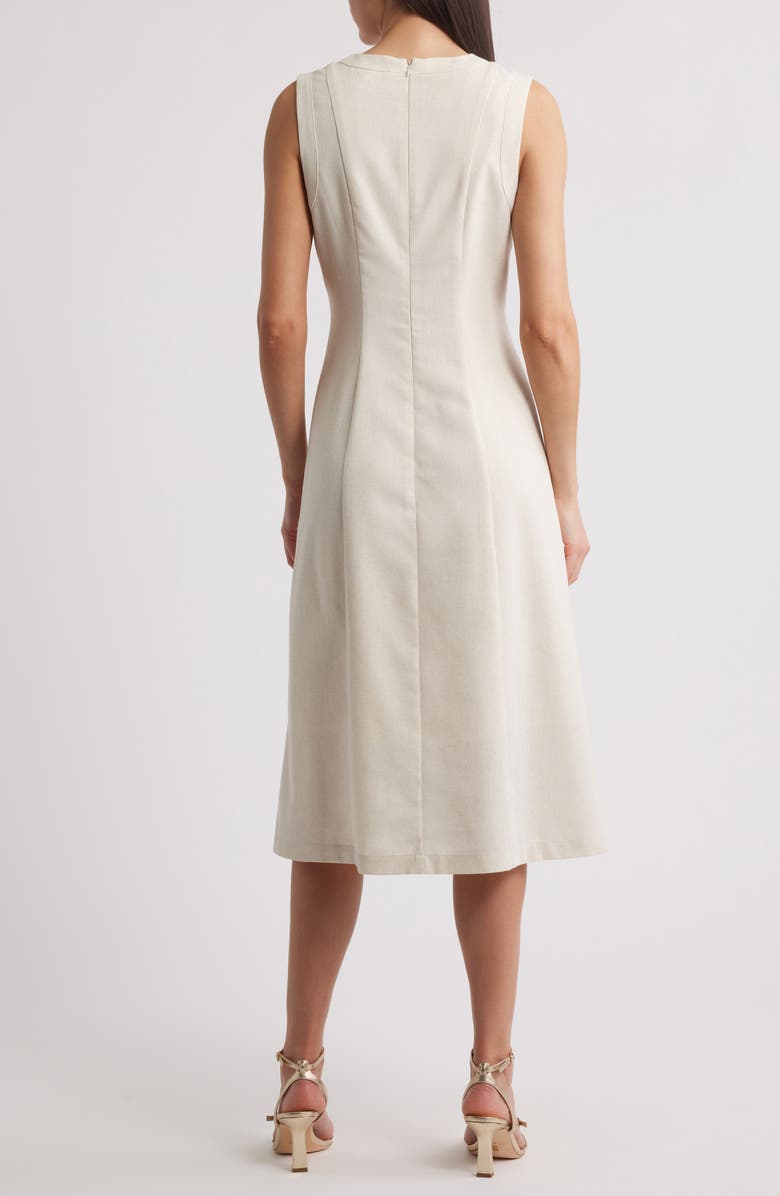 ZOE AND CLAIRE Button Cotton & Linen Blend Dress, Alternate, color, Natural