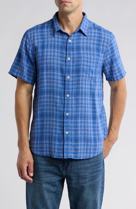 San Gabriel Plaid Short Sleeve Button-Up Shirt