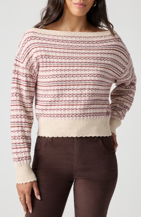 Off the Shoulder Textured Sweater