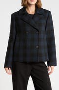 Fleurette Windowpane Wool Peacoat