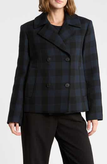 Windowpane Wool Peacoat