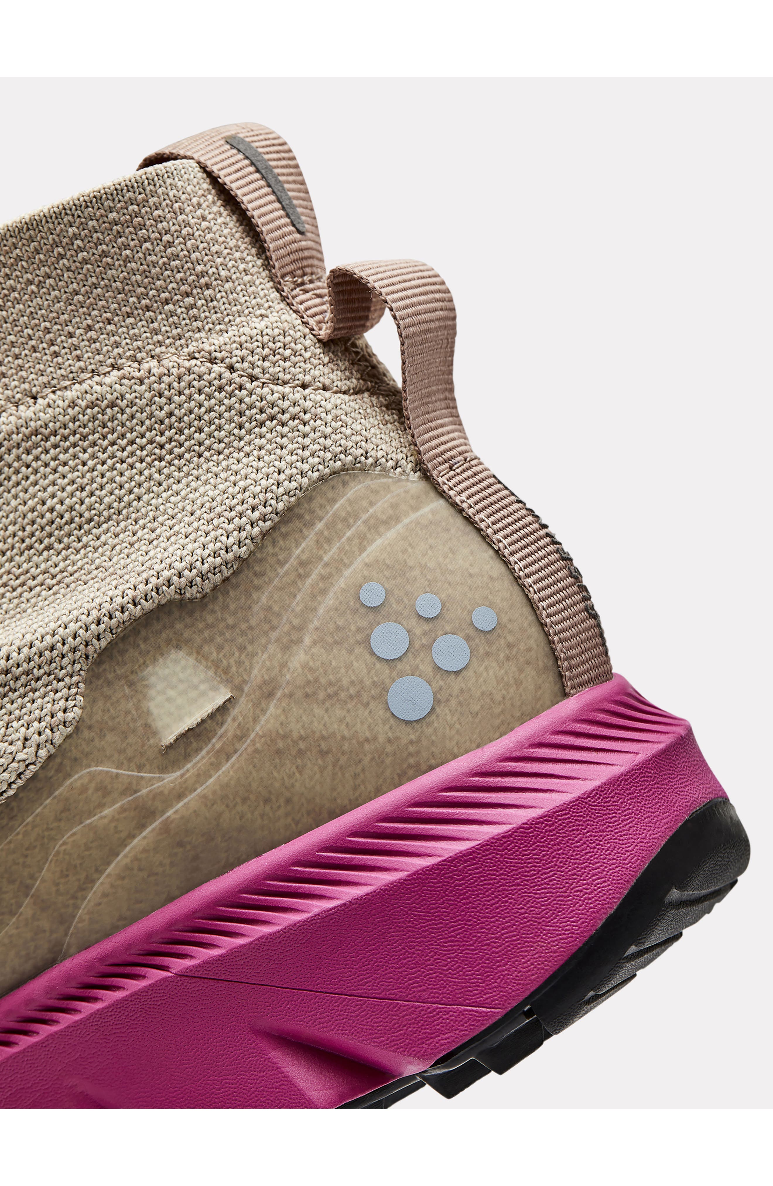 Craft Nordic Fuseknit Hydro Mid Trail Running Shoe, Alternate, color, Ecru-Roxo