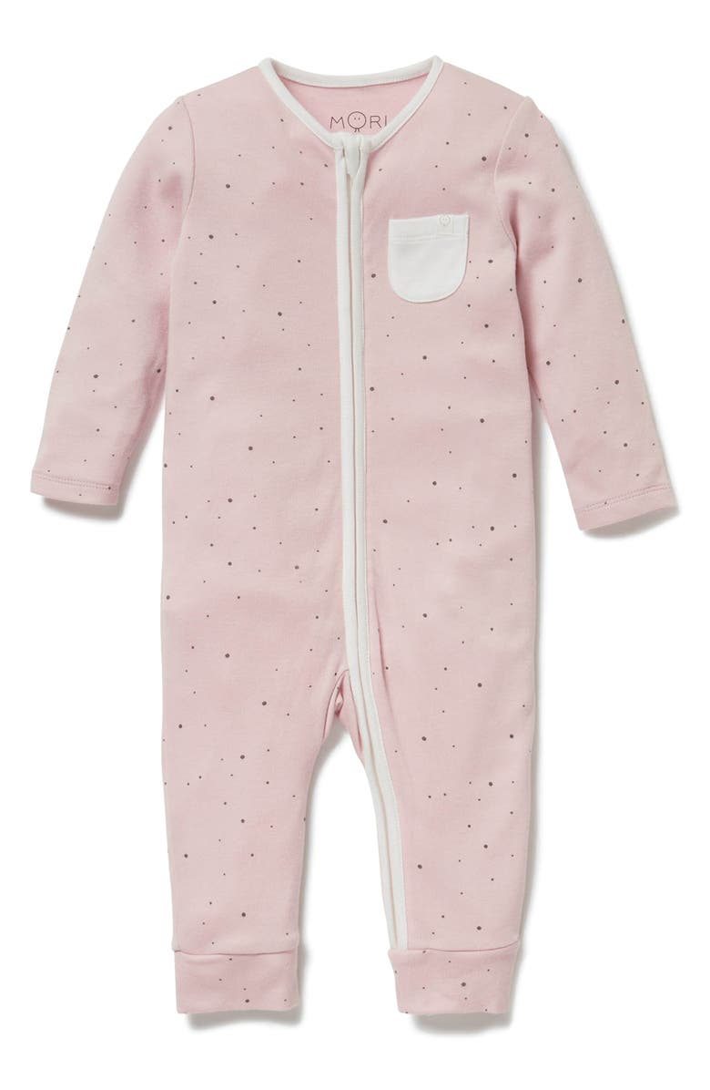 MORI Stripe Fitted One-Piece Pajamas, Main, color, Stardust