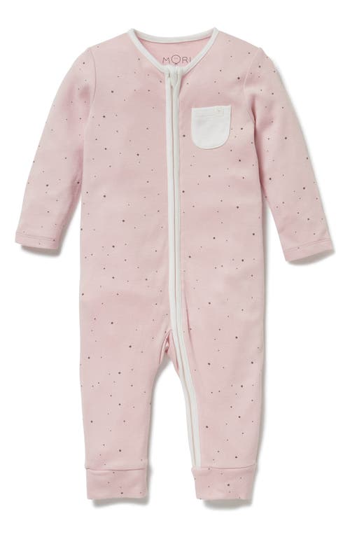 MORI Stripe Fitted One-Piece Pajamas in Stardust 