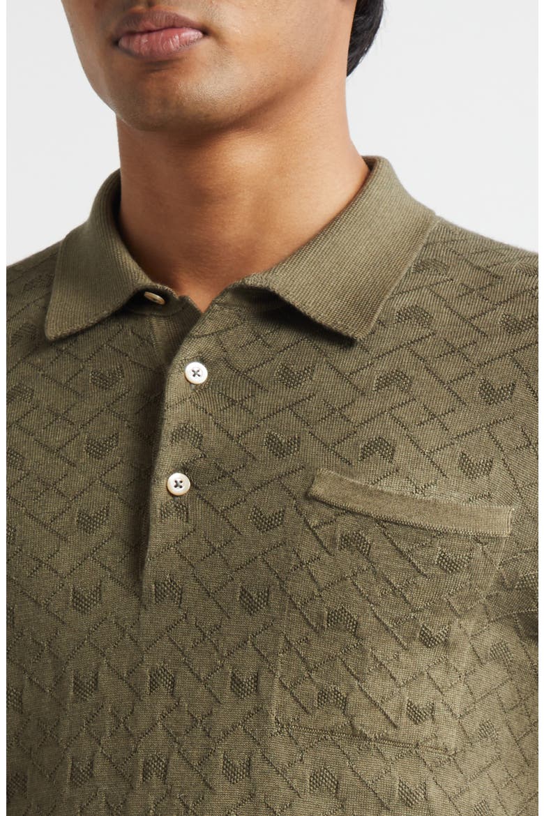 Long Sleeve Virgin Wool Polo Sweater, Alternate, color, OLIVE