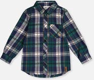Deux par Deux Plaid Button Front Shirt Collar Shirt