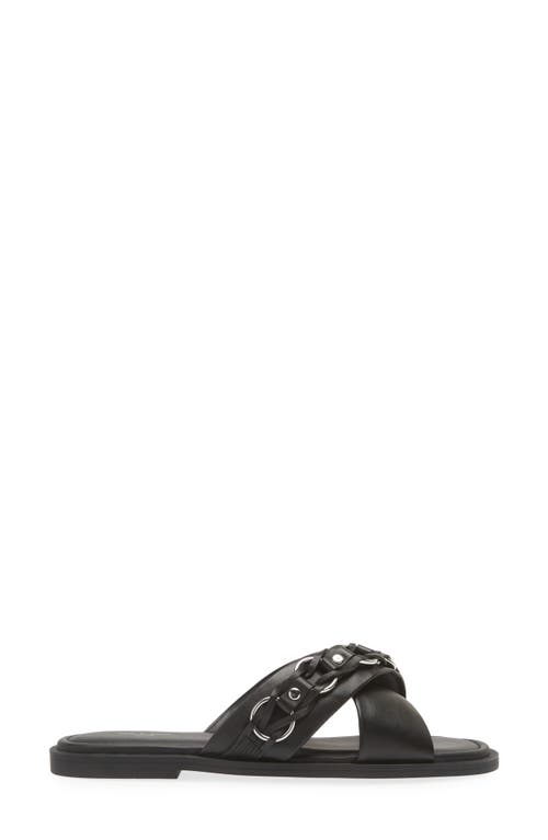 Rag & Bone Geo Chain Slide Sandal In Black Leather