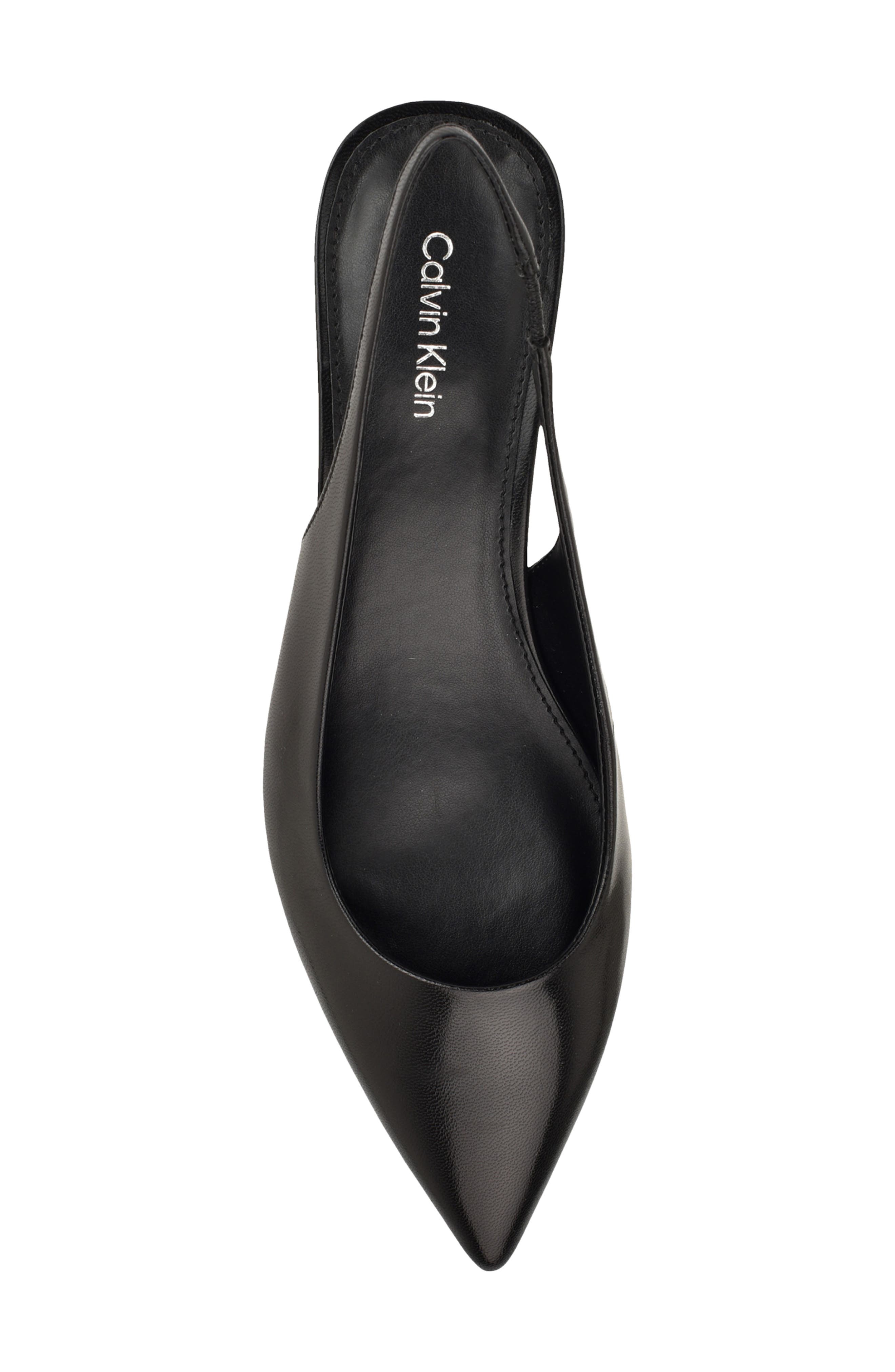 Calvin Klein Mavalyn Slingback Pointed Toe Wedge Pump, Alternate, color, Black
